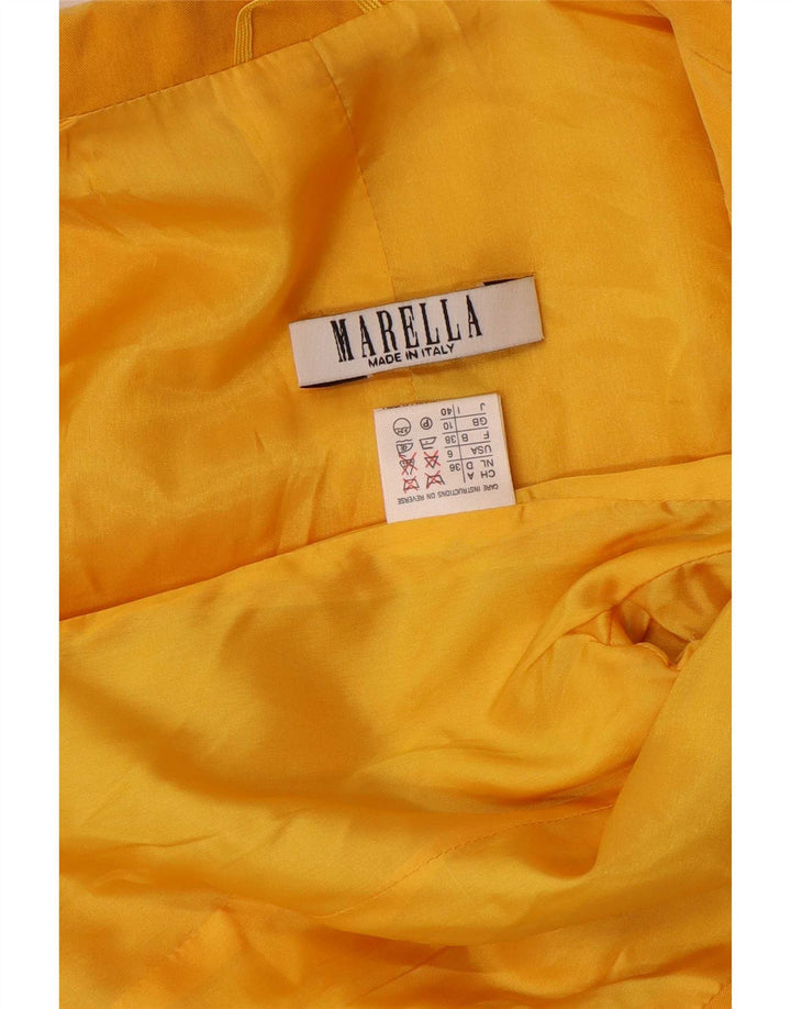 Marella Dame 3 Button Blazer Jacket UK 10 Small Yellow Viscose