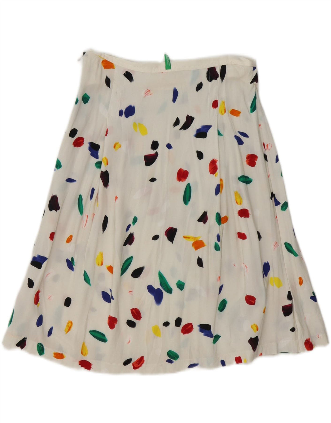 Benetton Dame Gennemsigtig Nederdel IT 42 Medium W28 Hvid Plettet