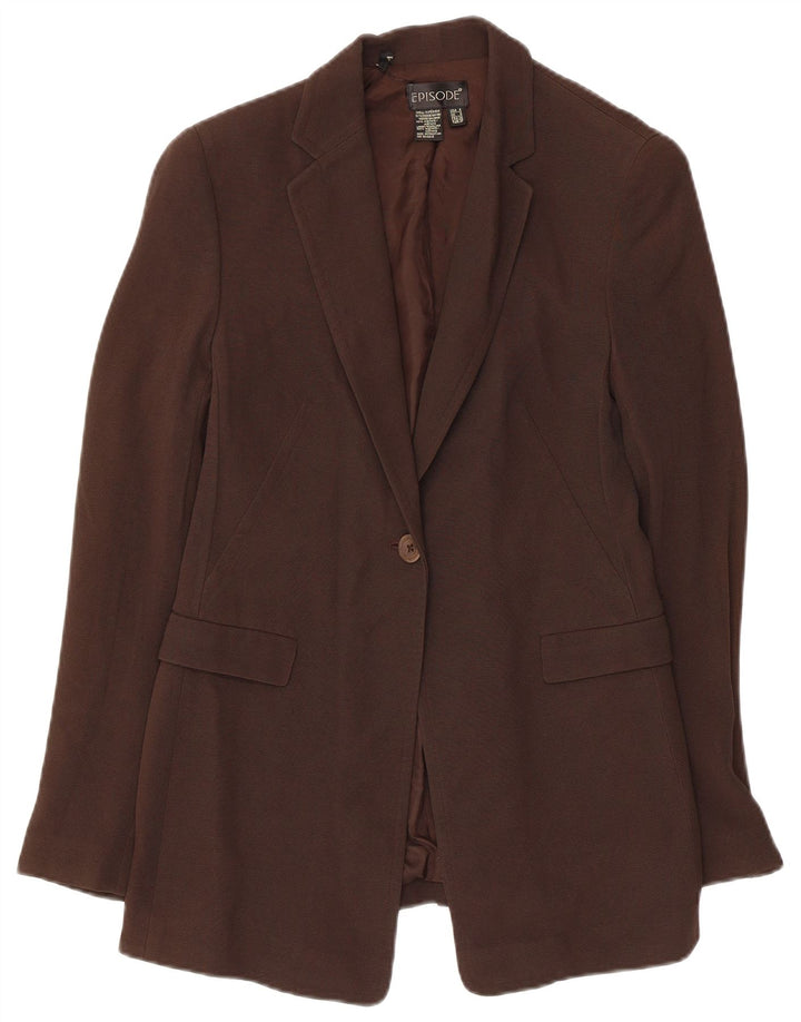 Episode Dame 1 Knap Blazer Jacket UK 8 Small Brown Viscose