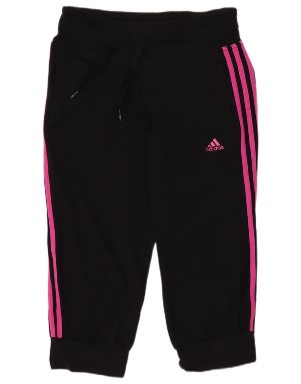 Adidas Womens Bermuda Sports Shorts UK 8 Small Black Cotton Sports