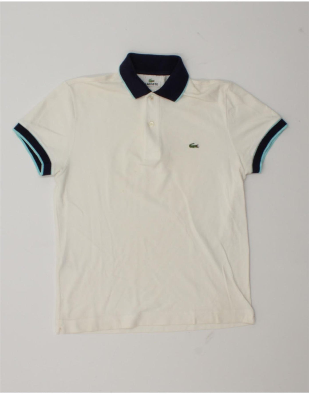Lacoste Herre Rugby Polo Shirt Størrelse 3 Lille Hvid Bomuld
