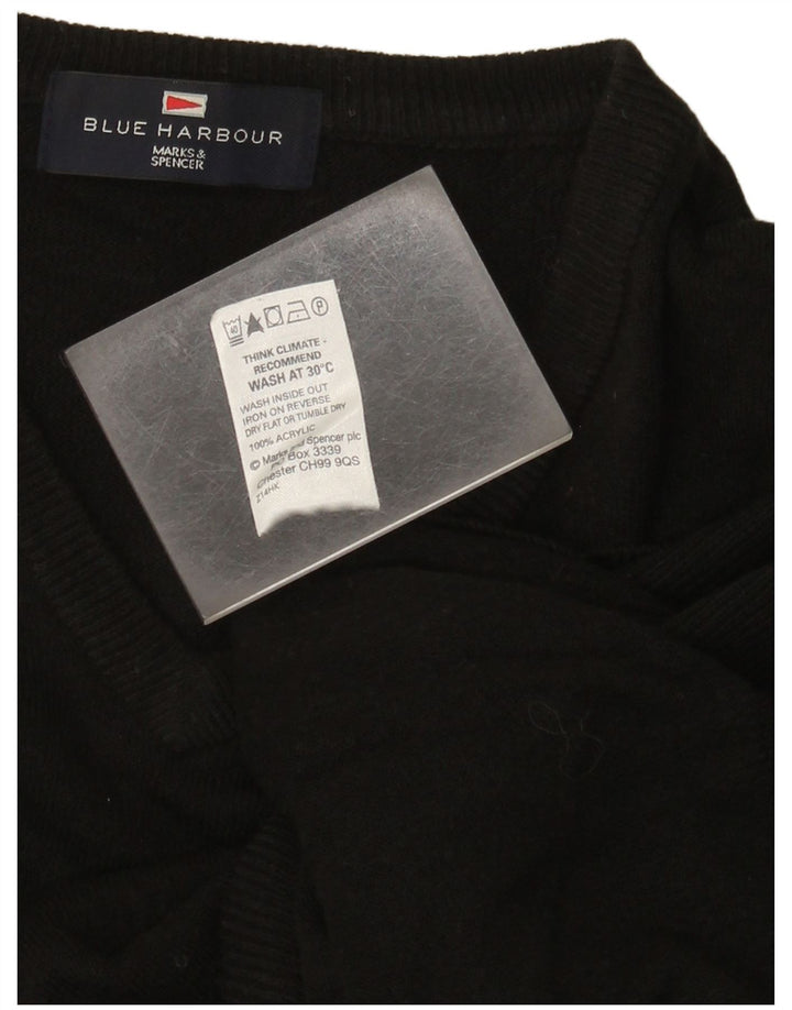 Marks & Spencer Dame Blue Harbor V-hals sweater UK 16 Large Black