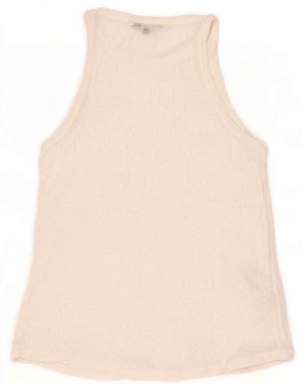 Massimo Dutti Dame Vest Top UK 6 XS Hvid Linned
