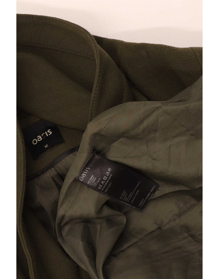Oasis Dame Overfrakke UK 14 Medium Khaki Polyester