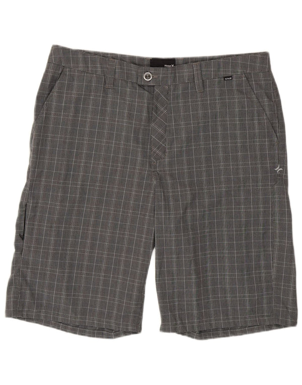 Hurley Mens Chino Shorts W36 Large Grey Houndstooth Polyester