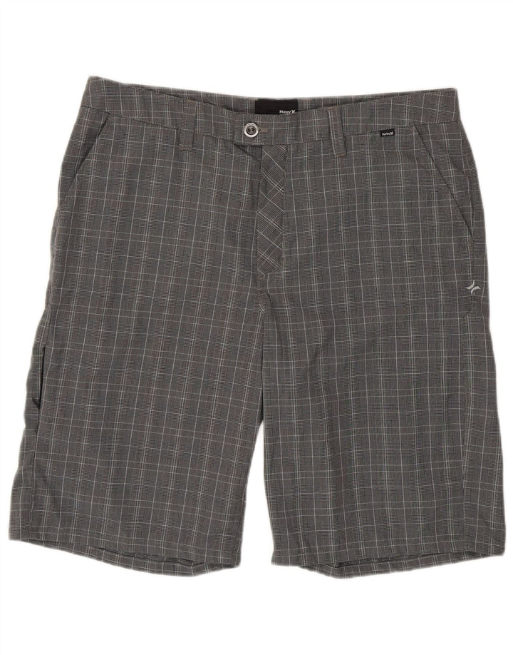 Hurley Herre Chino Shorts W36 Large Grå Houndstooth Polyester