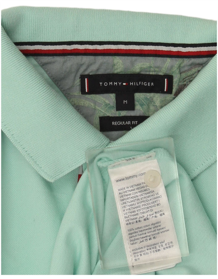 Tommy Hilfiger Herre Regular Fit Polo Shirt Medium Turkis Bomuld