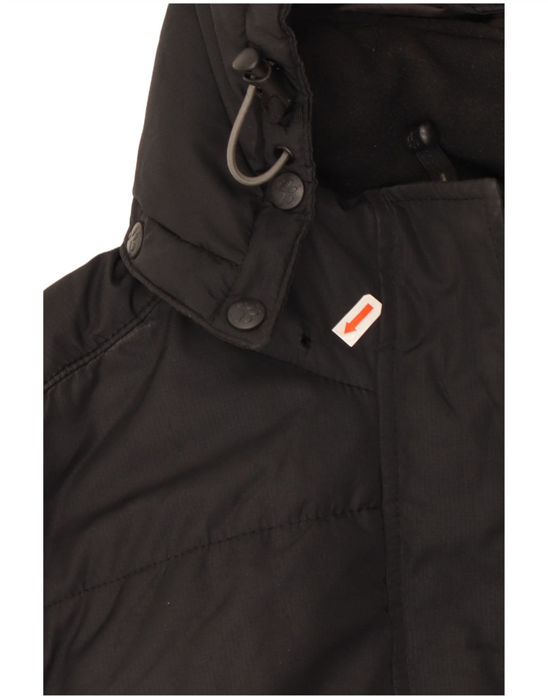 Jack Wolfskin Dame Hætte Polstret Frakke UK 10 Small Black Polyester