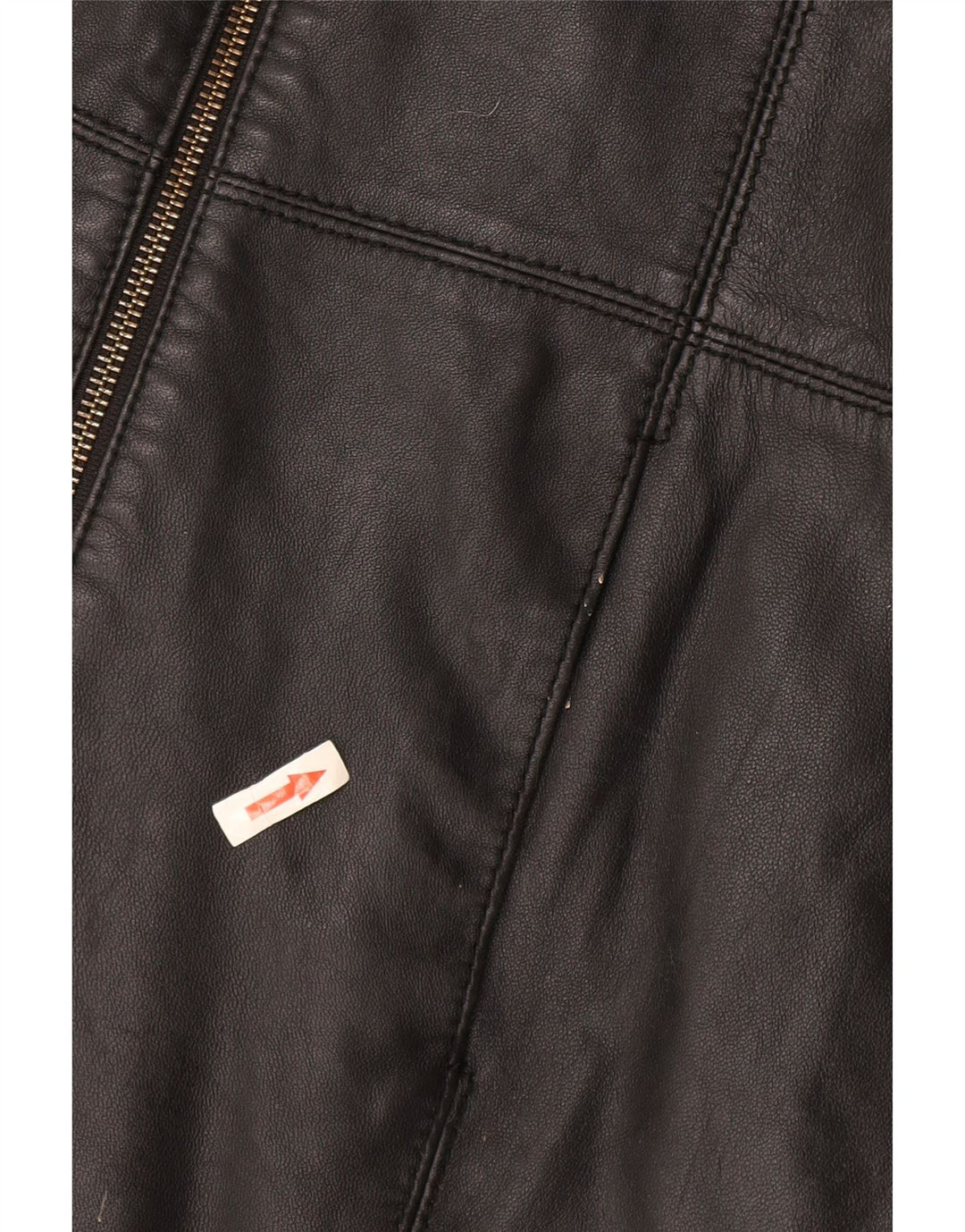 Tommy Hilfiger Læderfrakke til kvinder UK 16 Stor sort læder