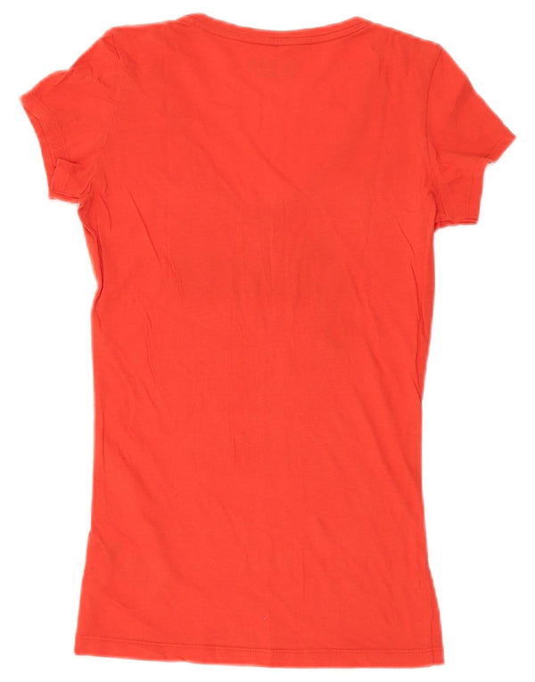 Guess Womens Graphic T-Shirt Top UK 6 XS Red Cotton