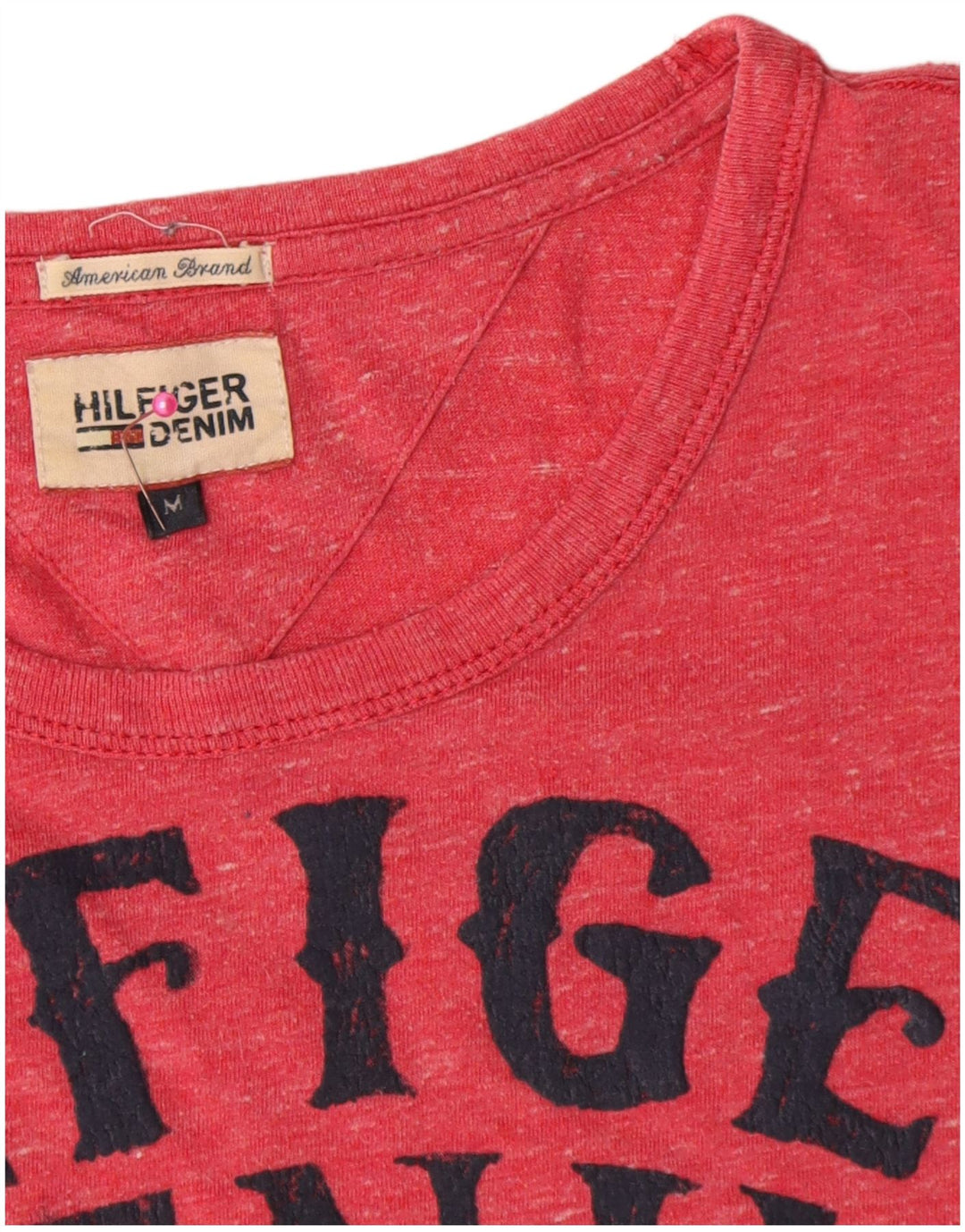 Tommy Hilfiger Herre grafisk T-shirt Top Medium Rød Flecked Bomuld