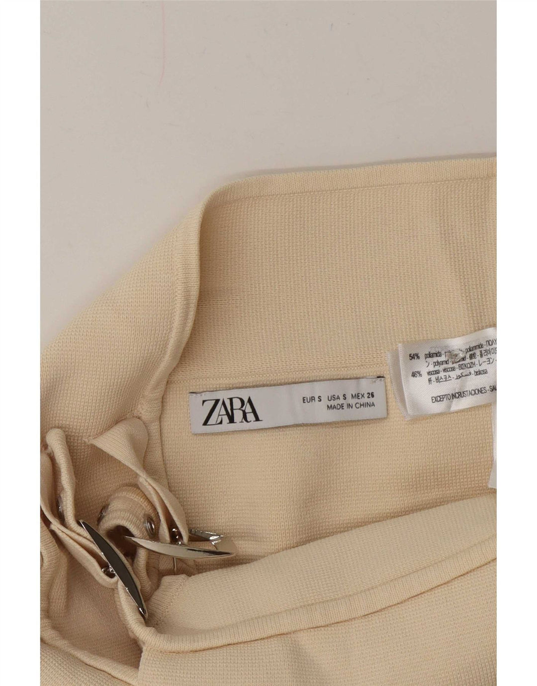 Zara Mini Wrap Nederdel Small W26 Off White Polyamid