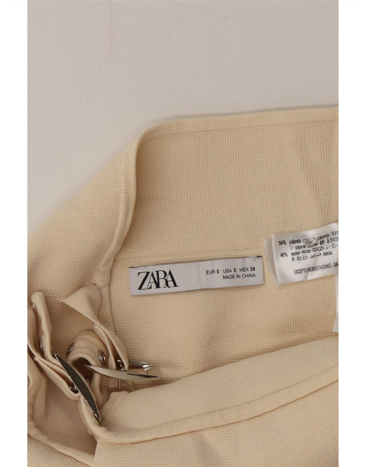 Zara Mini Wrap Nederdel Small W26 Off White Polyamid