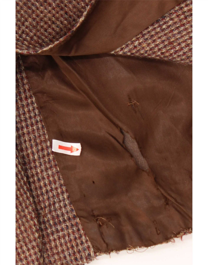 Harris Tweed Herre 2-knaps blazerjakke UK 36 Small Brown Houndstooth