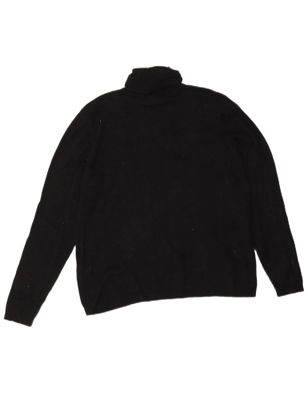 Marks & Spencer Dame Roll Neck Jumper Sweater UK 16 Large Black Viscose
