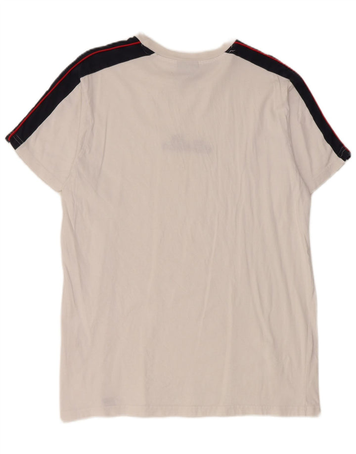 Ellesse Herre Grafisk T-Shirt Top Lille Hvid Colourblock