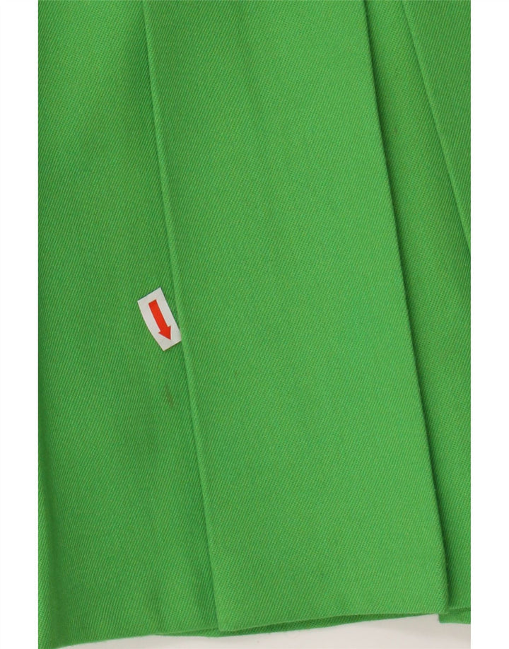 VINTAGE Womens Pleated Mini Skirt IT 42 Medium W28 Green Polyester