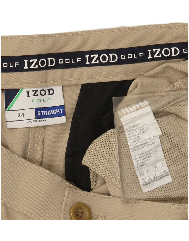 Izod Chino Shorts til mænd W34 Large Beige Polyester