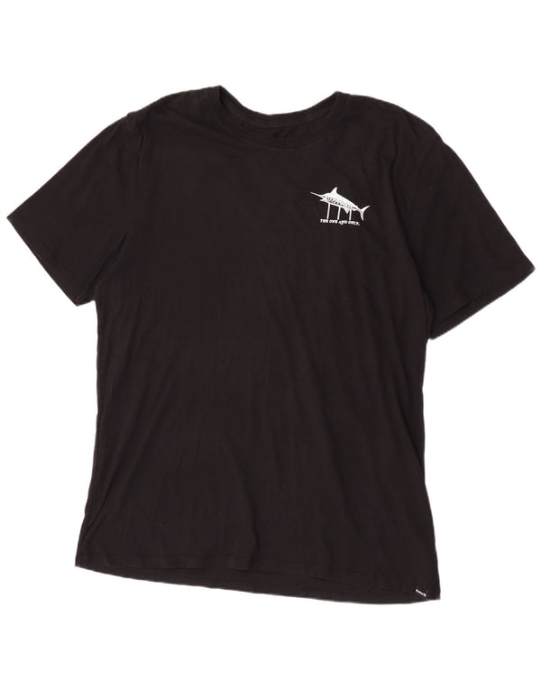 Hurley Herre Grafisk T-Shirt Top 2XL Sort Bomuld
