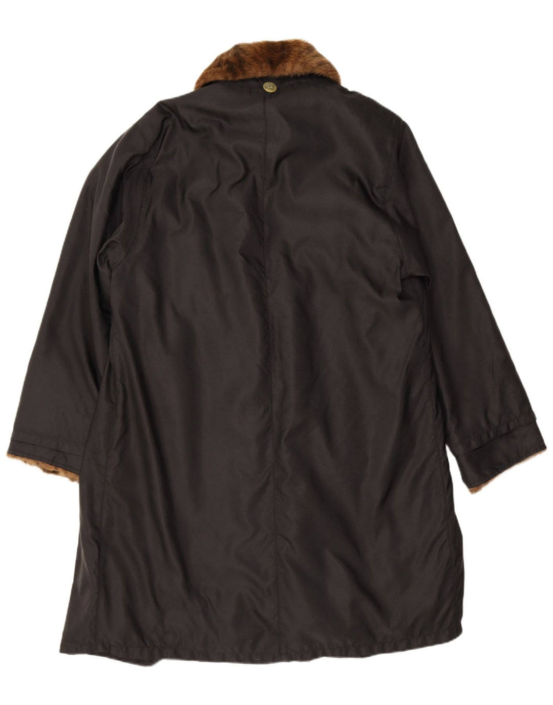 Vintage Sherpa-overfrakke til kvinder IT 42 Medium Sort Polyamid