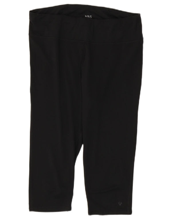 Marks & Spencer Dame Capri Leggings UK 16 Large Black Polyester Sports