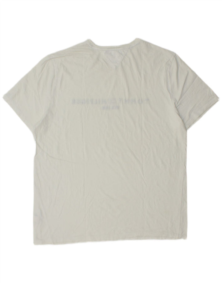 Tommy Hilfiger Herre Regular Fit Grafisk T-Shirt Top XL Hvid Bomuld