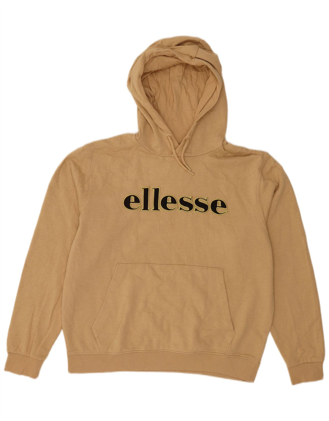 Ellesse Herre Grafisk Hoodie Jumper Stor Beige Bomuld