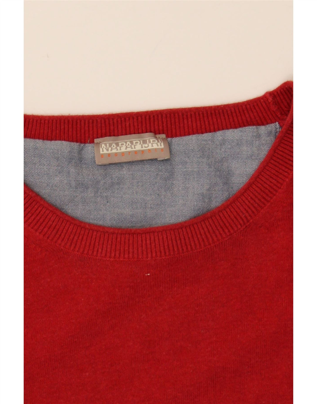 NAPAPIJRI Mens Boat Neck Jumper Sweater Medium Red Vintage Napapijri and Second-Hand Napapijri from Messina Hembry 