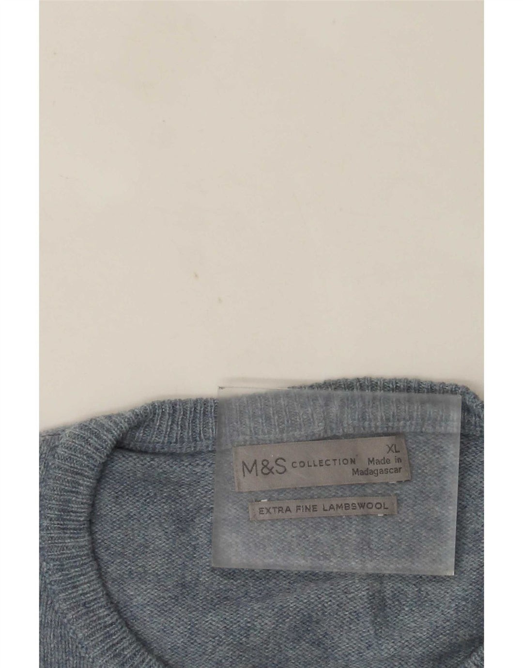 Marks & Spencer Herre sweater med rund hals XL blå uld