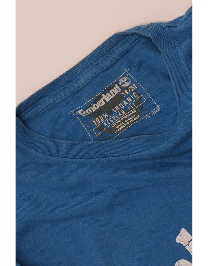 Timberland Herre Regular Fit grafisk T-shirt top mellemblå bomuld