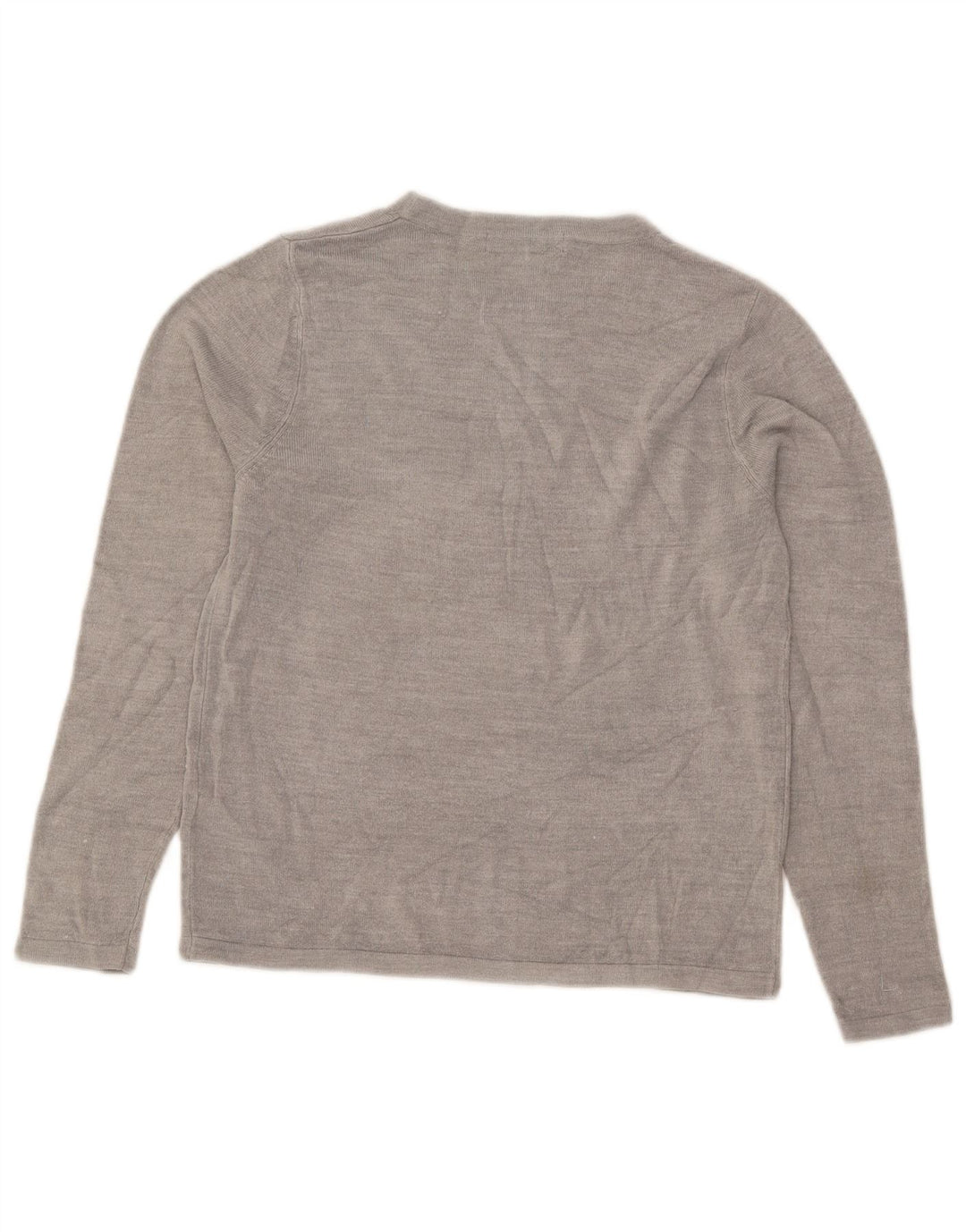 Marks & Spencer Dame Boat Neck Jumper Sweater UK 12 Medium Grå Akryl