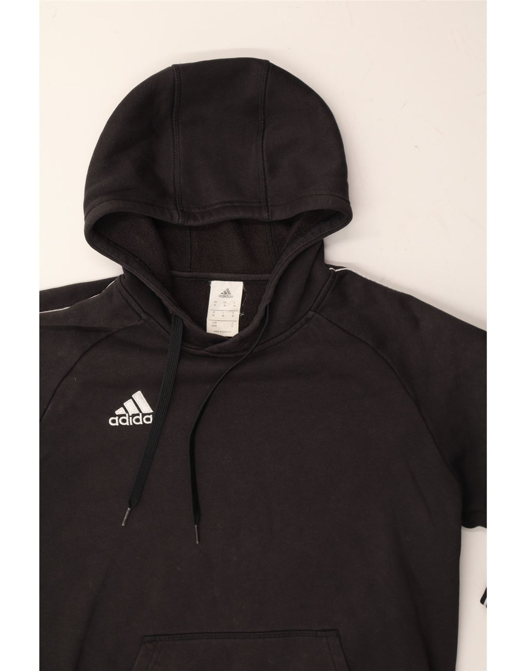 ADIDAS Mens Hoodie Jumper Medium Black Cotton Vintage Adidas and Second-Hand Adidas from Messina Hembry 