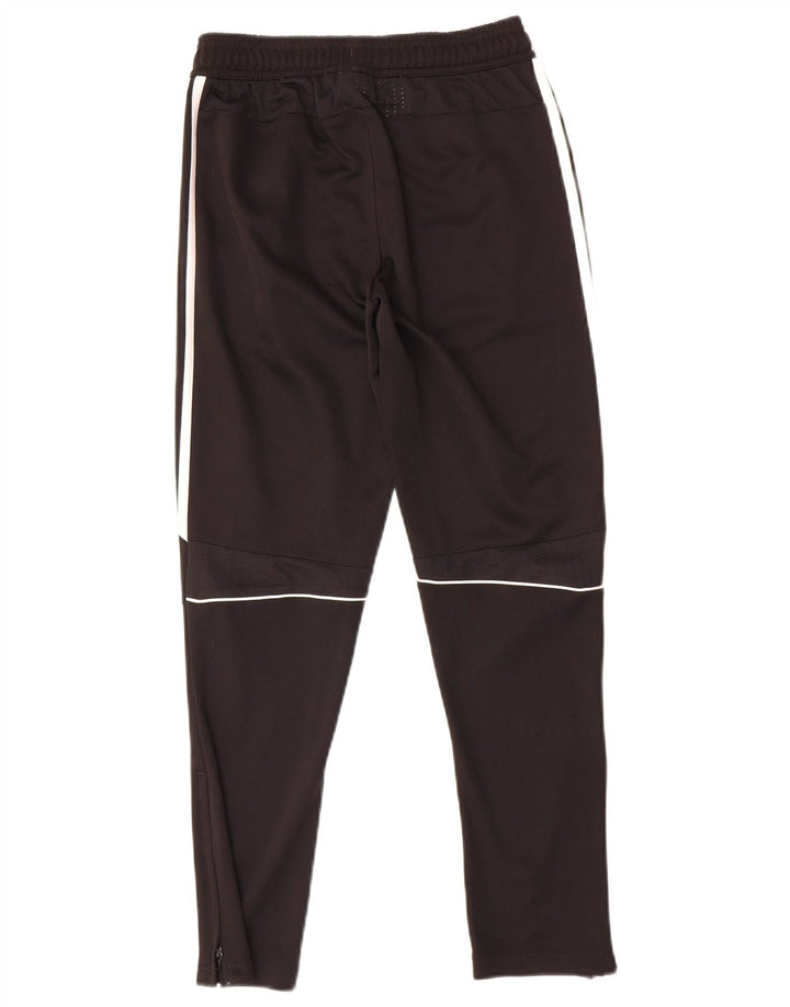 ADIDAS Boys Tracksuit Trousers 11-12 Years Black Polyester