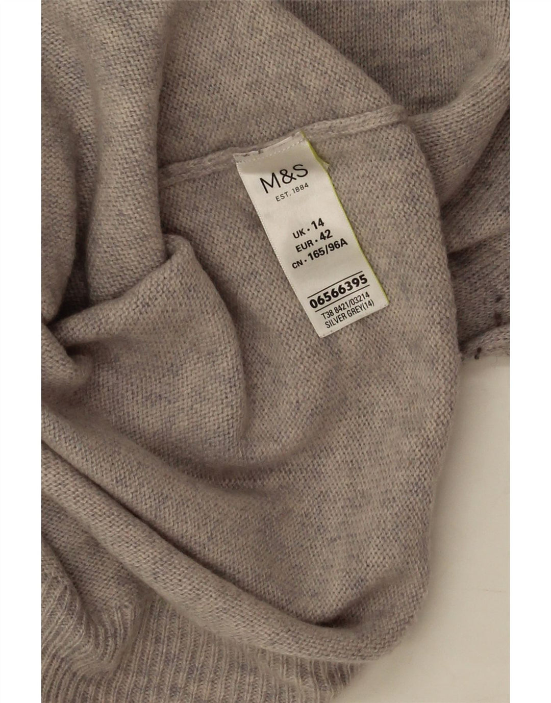 Marks & Spencer Dame Boat Neck Jumper Sweater UK 14 Large Grey Flecked