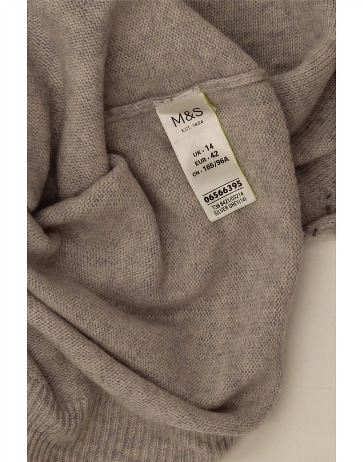 Marks & Spencer Dame Boat Neck Jumper Sweater UK 14 Large Grey Flecked