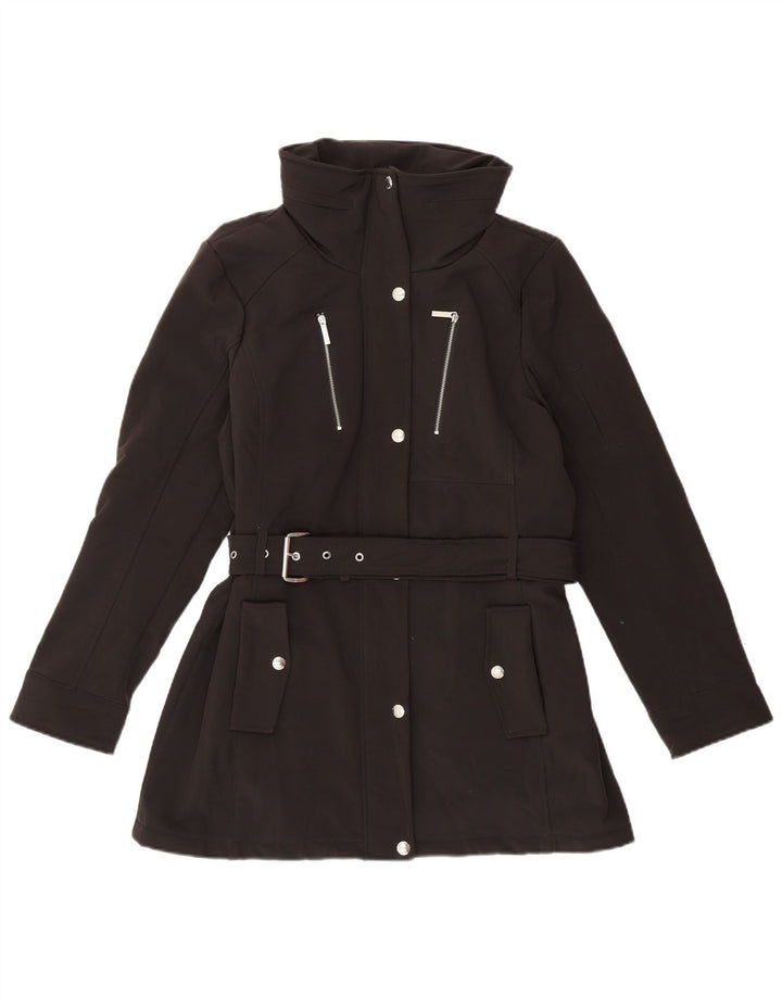 MICHAEL KORS Kvinder Utility Jacket UK 14 Large Black Polyester