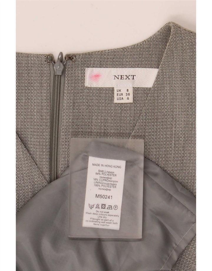 Næste Dame Ærmeløs Skede Kjole UK 8 Small Grey Cupro