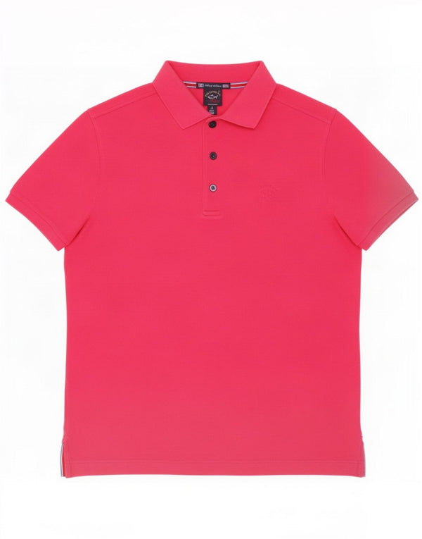 Paul & Shark Mens Yachting Polo Shirt Medium Pink Cotton