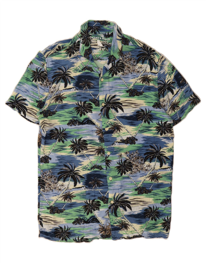 GRAND & HILLS Mens Short Sleeve Shirt Medium Multicoloured Hawaiian Vintage Grand & Hills and Second-Hand Grand & Hills from Messina Hembry 
