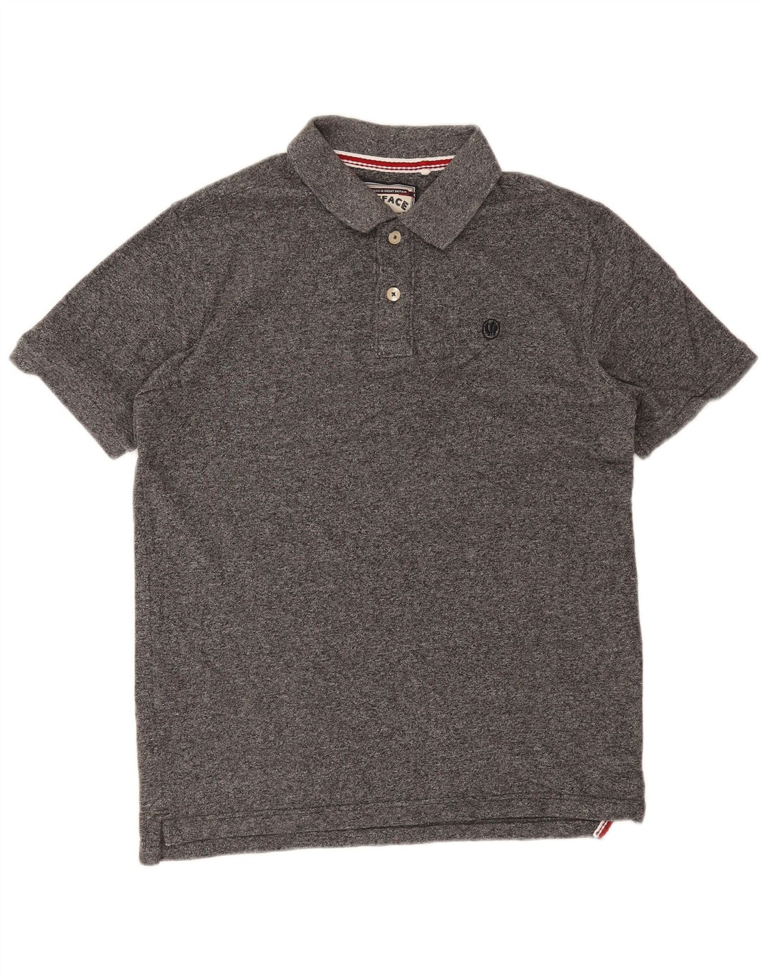 Fat Face Herre Polo Shirt Stor Grå Flecked Bomuld