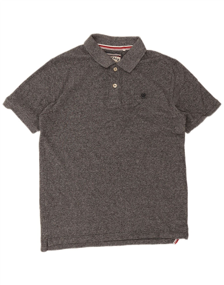 Fat Face Herre Polo Shirt Stor Grå Flecked Bomuld