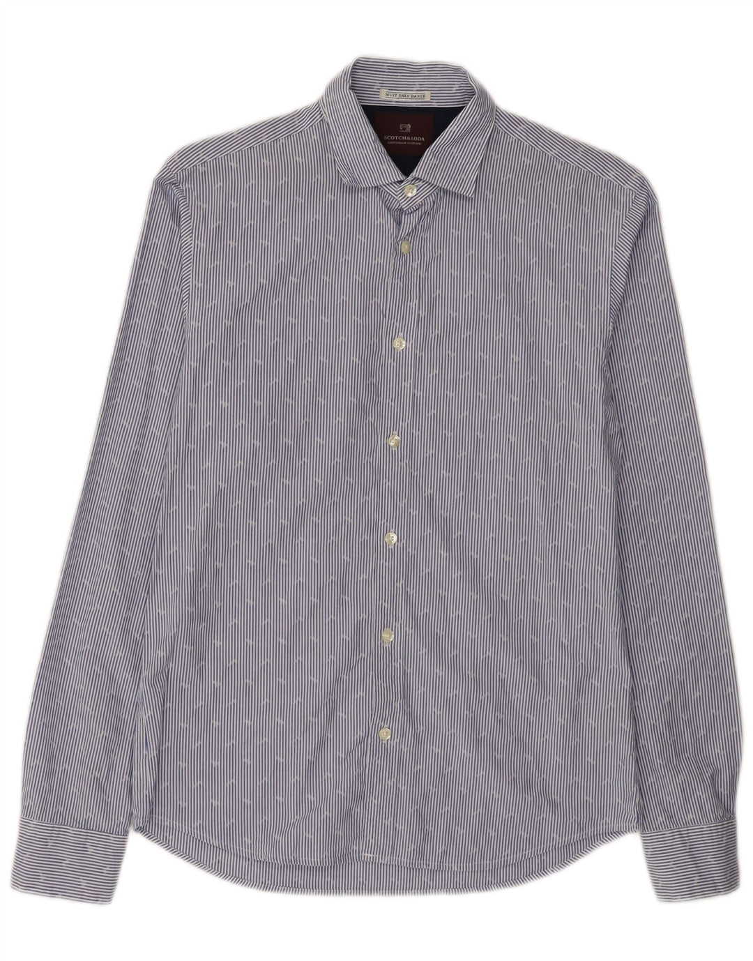 SCOTCH & SODA Mens Shirt Medium Blue Pinstripe Cotton