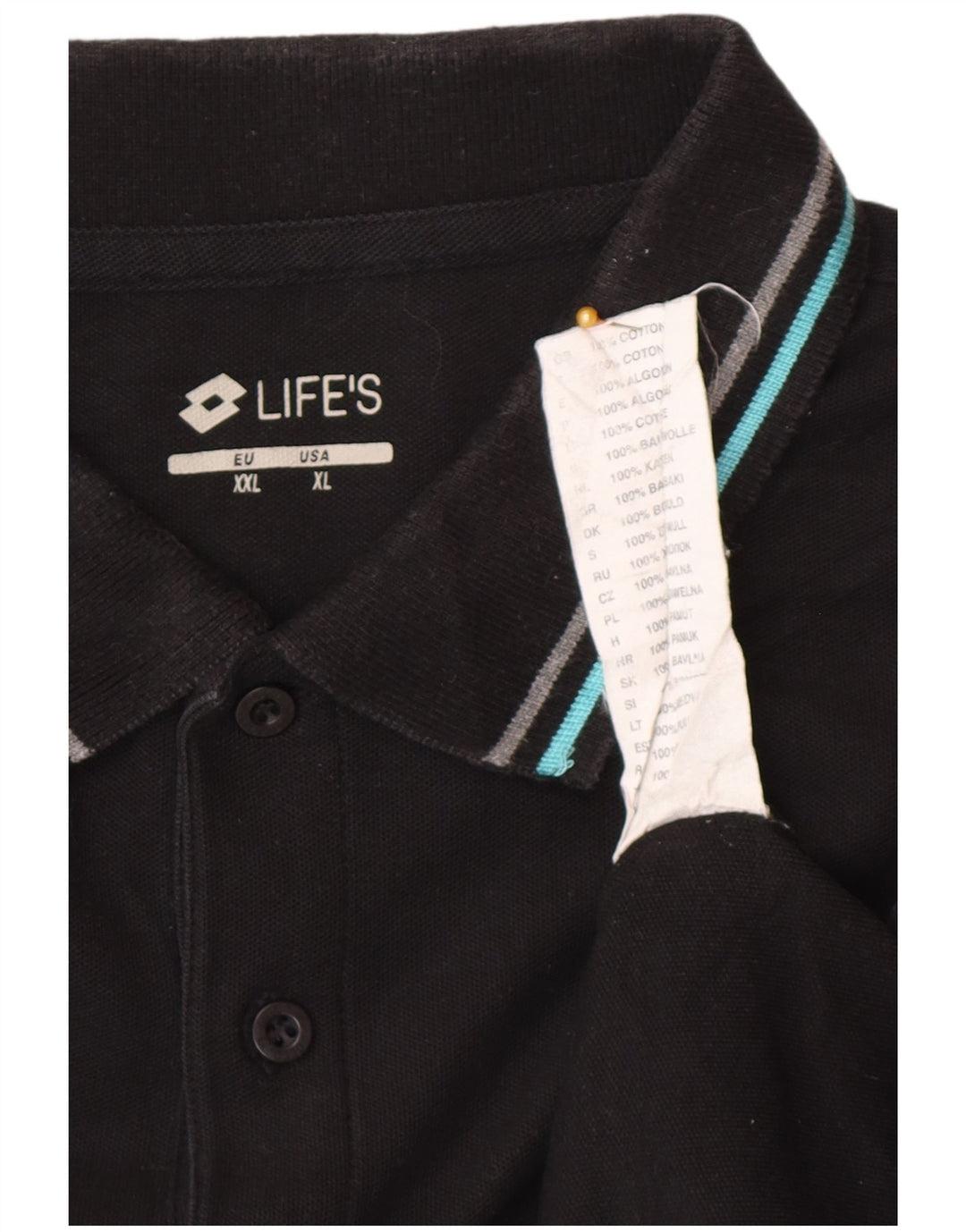 Lotto Herre Polo Shirt XL Sort Bomuld