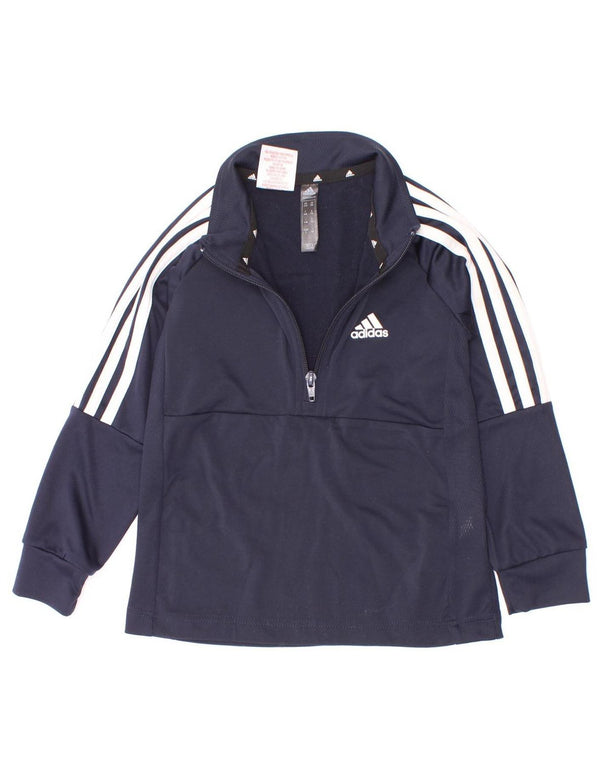 Adidas Boys Aeroready Pullover med lynlås-hals træningsdragt Top 5-6 år Marineblå