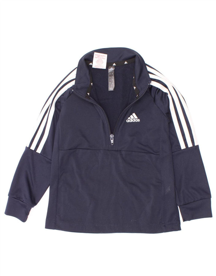 Adidas Boys Aeroready Pullover med lynlås-hals træningsdragt Top 5-6 år Marineblå
