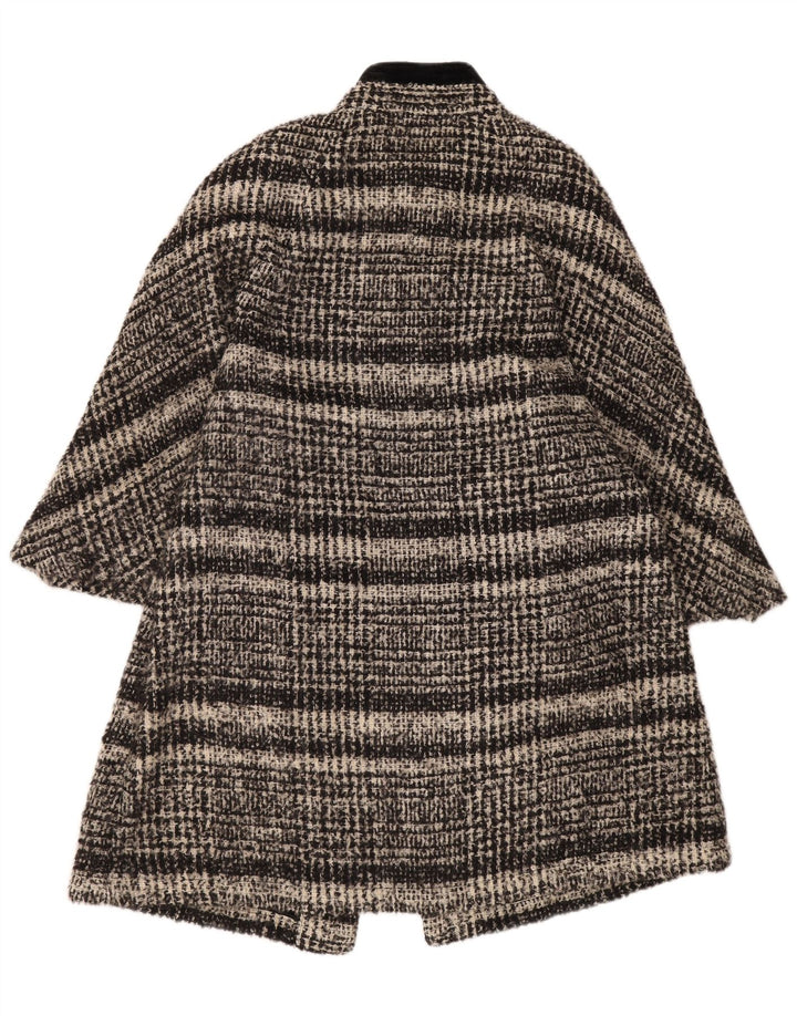Vintage oversize overfrakke til kvinder UK 16 Stor grå stribet