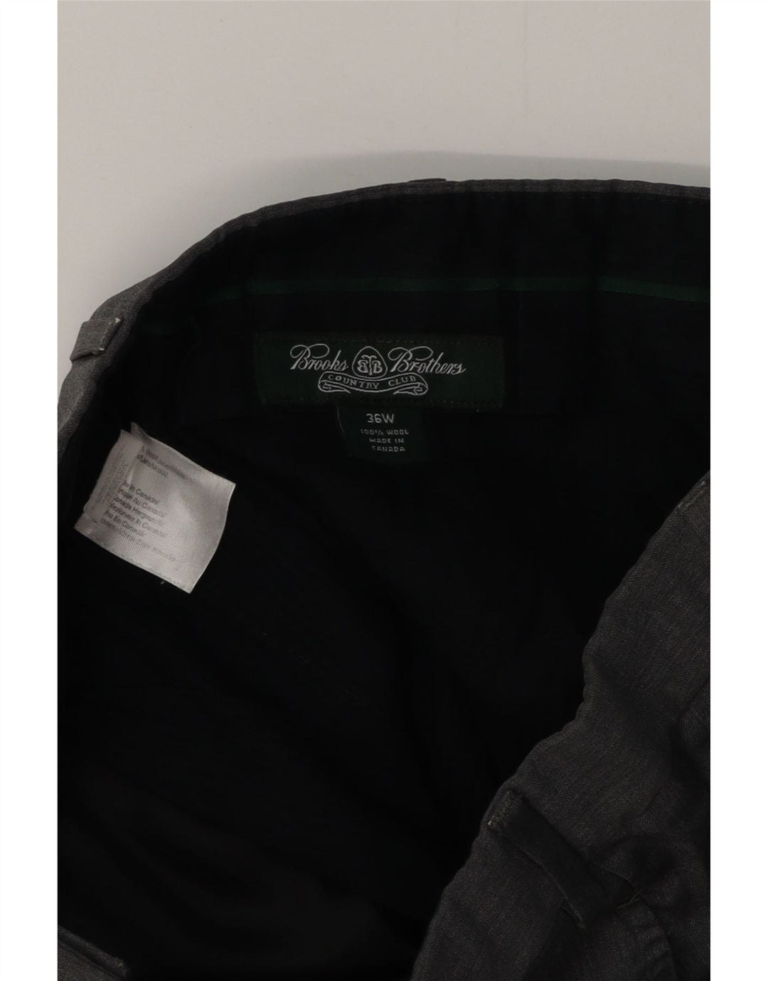 BROOKS BROTHERS Lige jakkesæt til herrebukser W36 L30 Grå uld