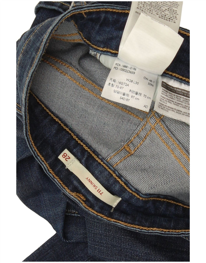 Levi's Dame 711 Skinny Jeans W28 L30 Blå Lyocell