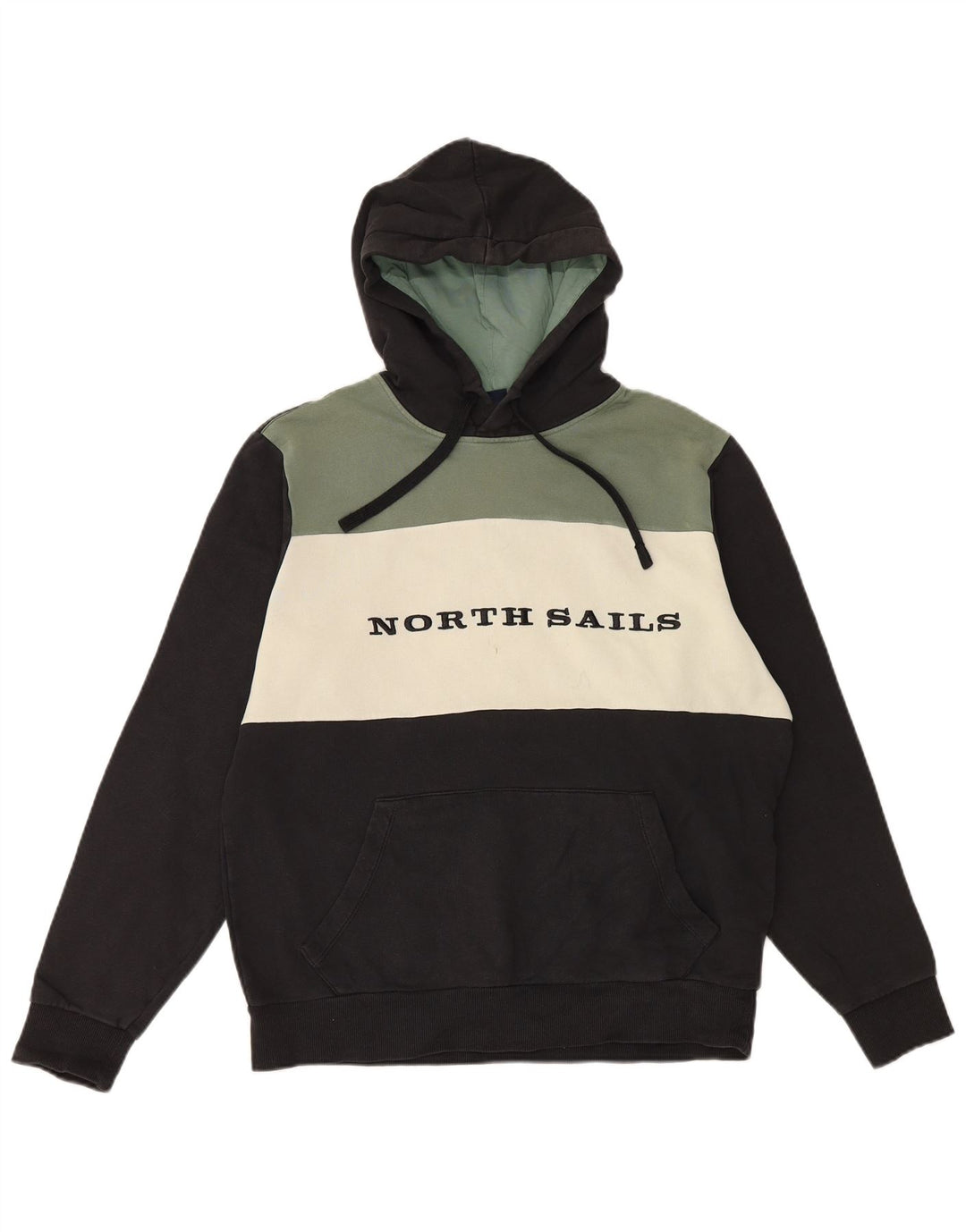 North Sails Herre grafisk hættetrøje Jumper Medium Sort Colourblock Bomuld