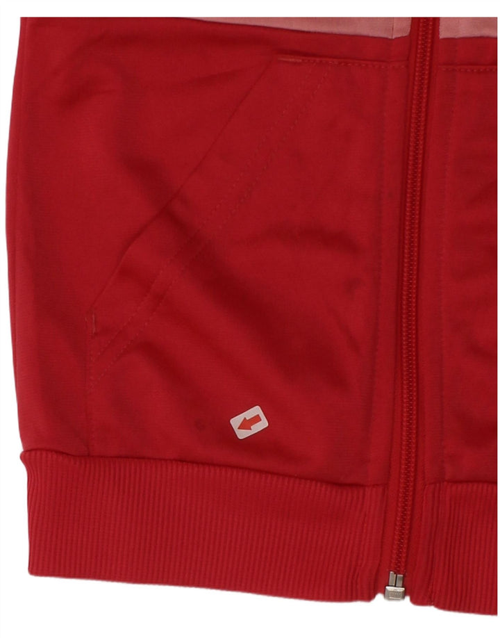 Adidas Pige Træningsdragt Top Jakke 5-6 År Rød Colourblock Polyester